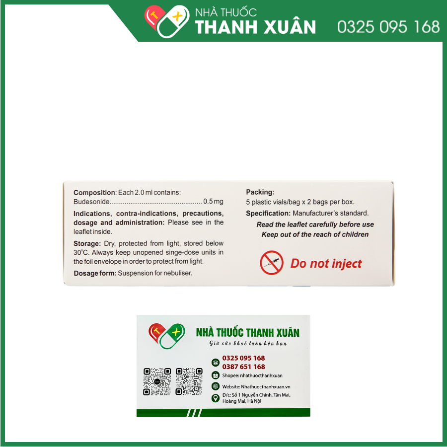 Zensonid 0.5mg/2ml trị hen suyễn, viêm mũi dị ứng theo mùa
